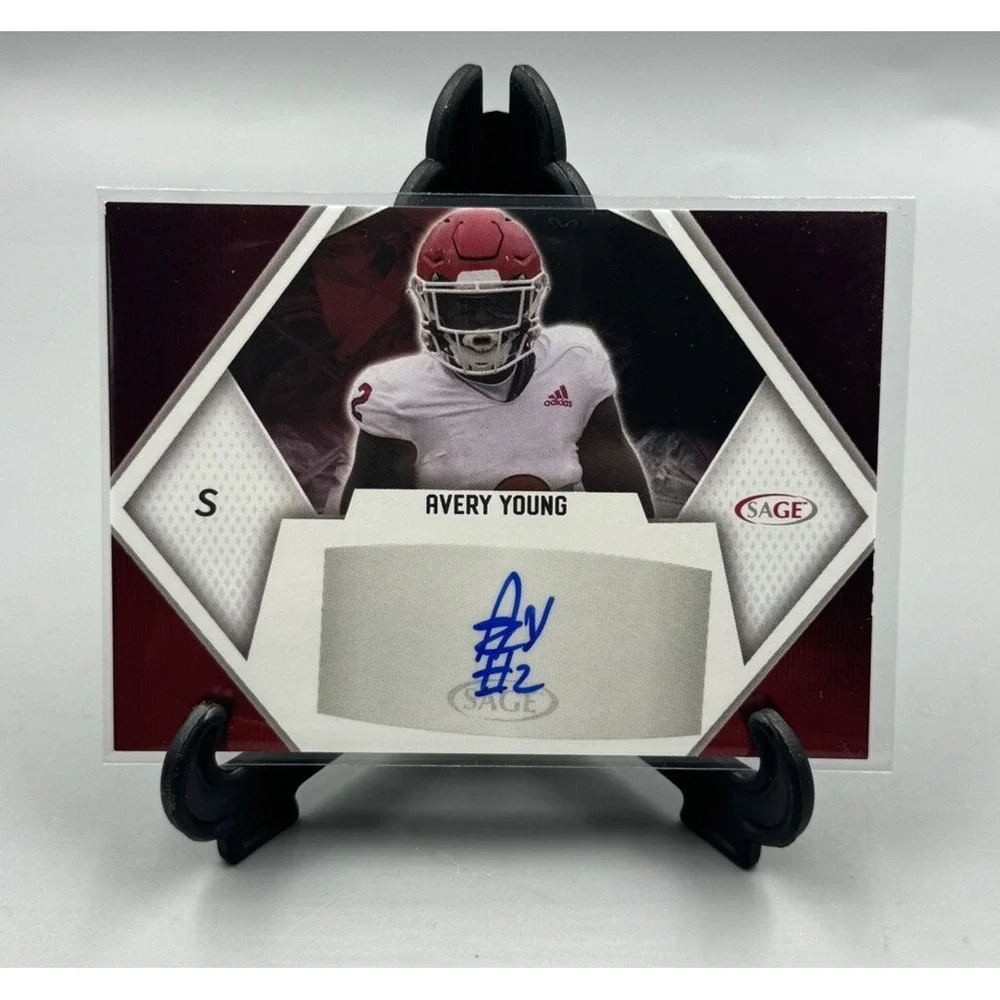 2023 SAGE Football Auto‎ Avery Young Auto Red Parallel Rutgers Football Card